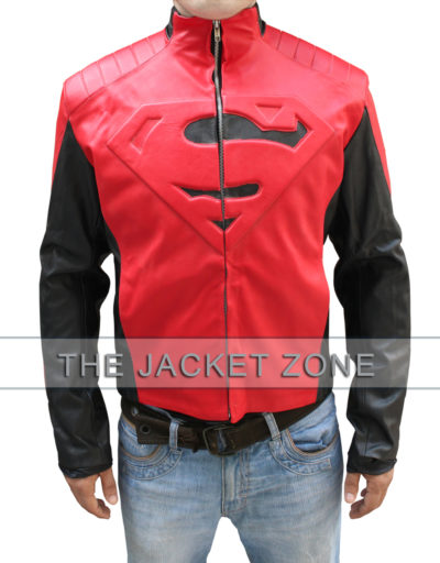 Smallville Superan Red and Black Leather Jacket