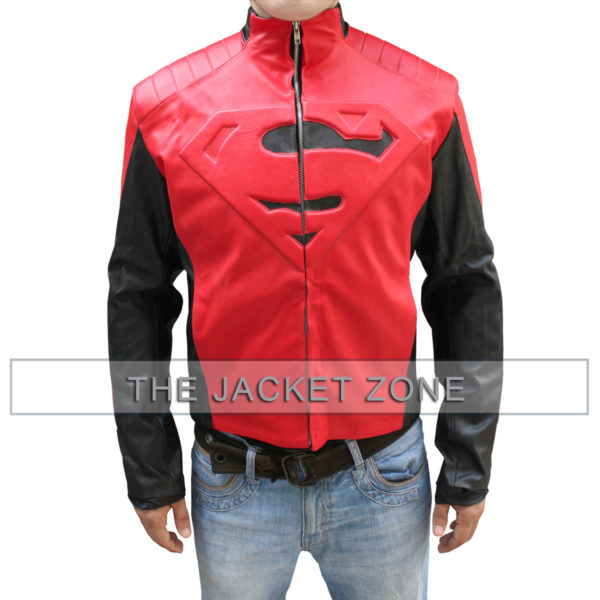 Smallville Superan Red and Black Leather Jacket