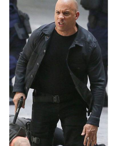 Black Leather Fast 8 Vin Diesel Jacket