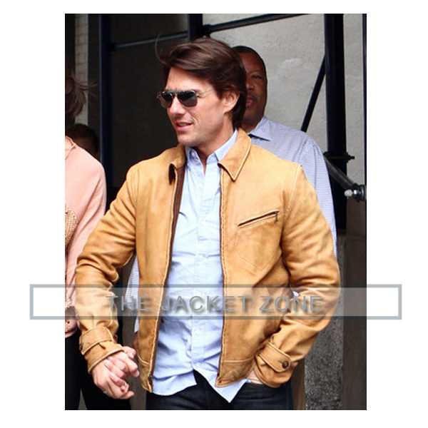Tom Cruise tan leather jacket