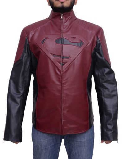 ManOf Steel Superman Maroon and black Jacket
