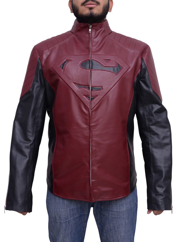 Superman Man Of Steel Maroon and Black Jacket