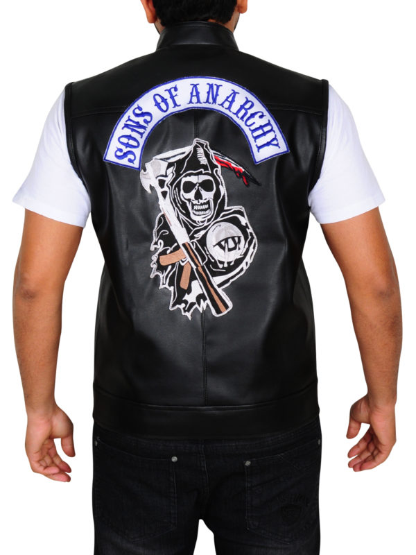 sons of anarchy vest in black