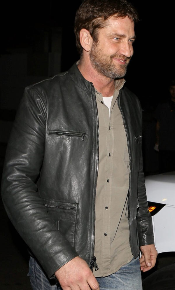 Gerard Butler Biker Black Stylish New Jacket