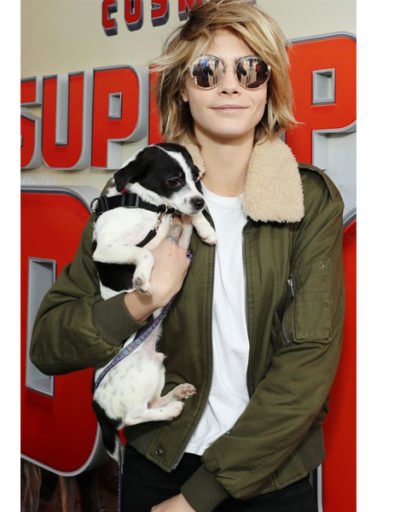 Cara Delevingne Shearling Cotton Jacket