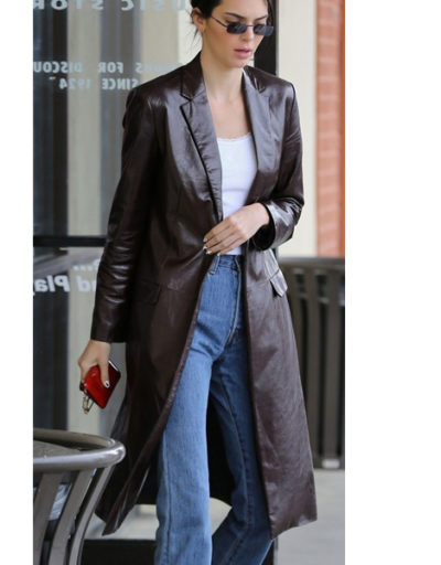 Kendall Jenner Leather Coat