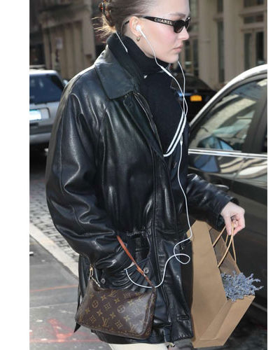 Lily Rose Depp New York City Leather Jacket