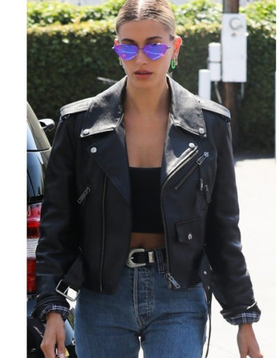 Hailey Bieber Leather Jacket