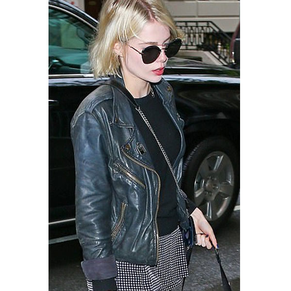 Lucy Boynton Black Leather Jacket