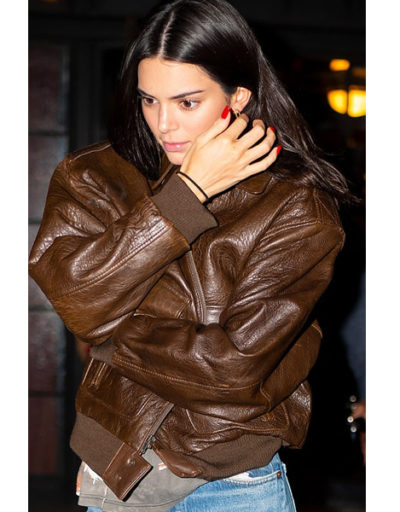 Kendall Jenner chic leather Jacket