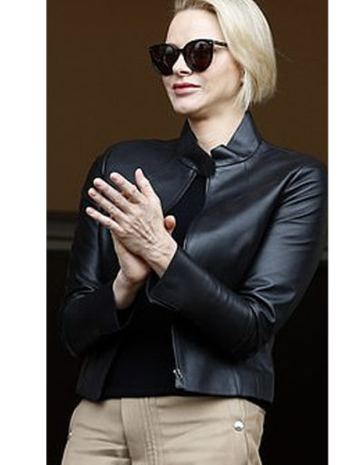 Princess Charlene Monaco Leather Jacket