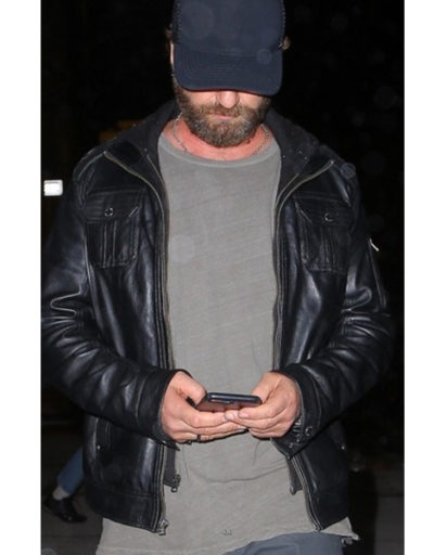 Gerard Butler New York City Leather Jacket