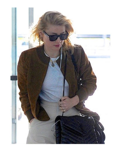 Amber Heard Suede leather Jacket