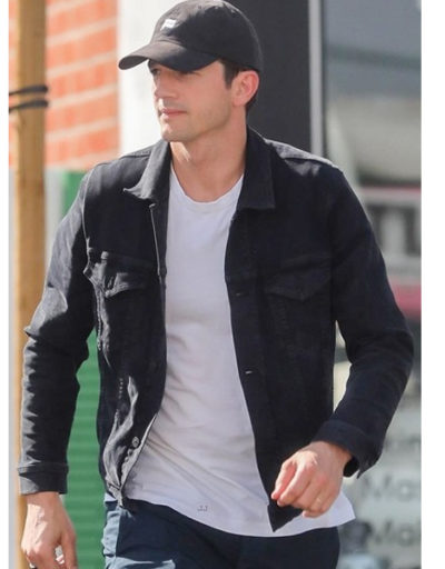 Ashton Kutcher black cotton Jacket