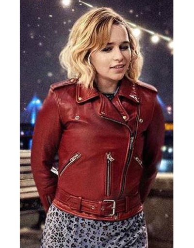 Emilia Clarke Last Christmas Leather Jacket