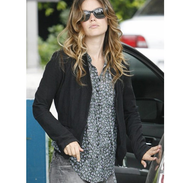 Rachel Bilson Black Fleece Jacket