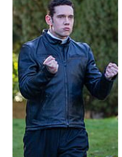 Tom Brittney Grantchester Series 5 motorbike Leather Jacket