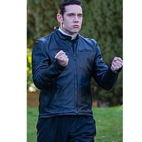 Tom Brittney Grantchester Series 5 motorbike Leather Jacket