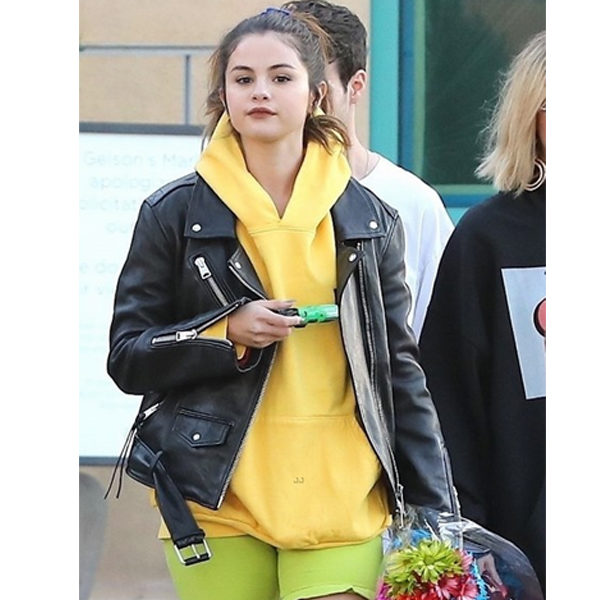 Selena Gomez Photo Shoot LA Leather Jacket