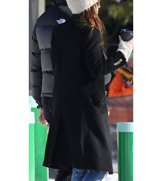 Dakota Johnson Skiing Wool Coat