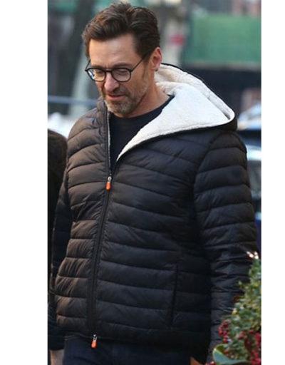 Hugh Jackman Black Shearling Jacket