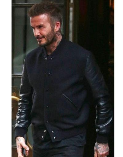 David Beckham Black Milan Leather Jacket