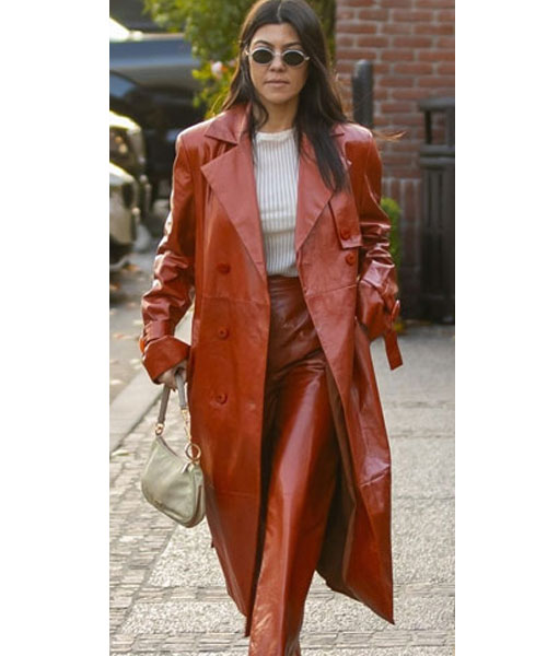 Kourtney Kardashian Holiday Party Leather Jacket