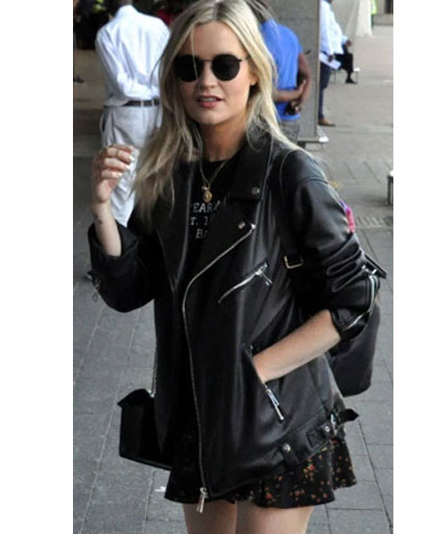 Laura Whitmore Biker Leather Jacket