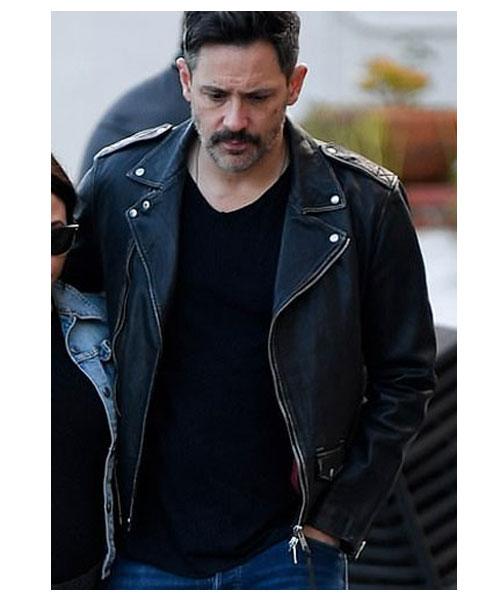 Steve Kazee Black Biker Leather Jacket