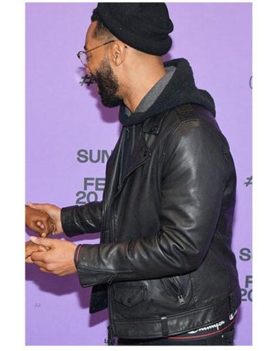 Sundance Premiere Nnamdi Asomugha Black Leather Jacket