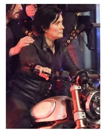 The Matrix 4 Carrie Anne Moss Leather Jacket