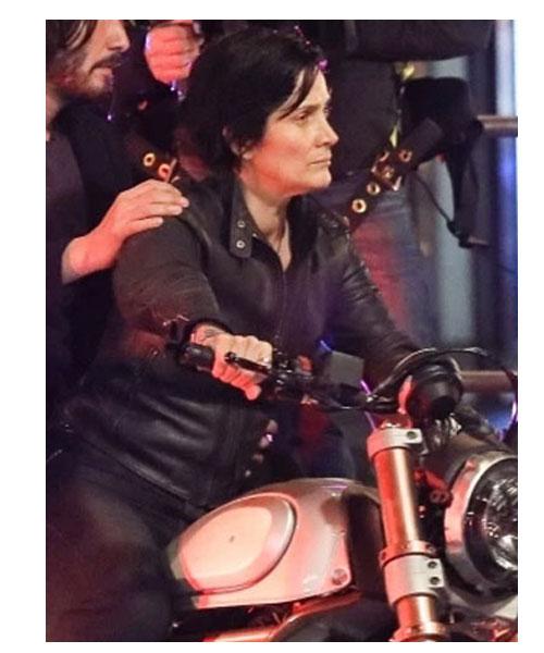 Carrie Anne Moss The Matrix  4 Motorcycles Leather Jacket