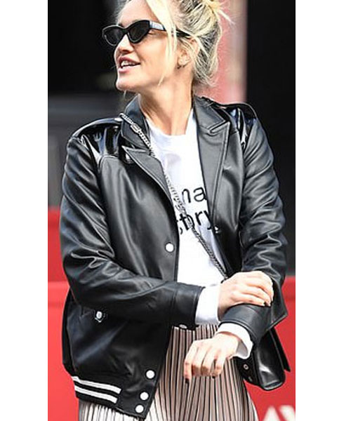 Ashley Roberts Black Leather Jacket