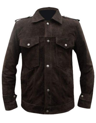 Beatles John Lennon Suede Leather Jacket