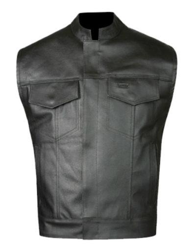 Concealed Club Motorcycle Biker Leather Jacket