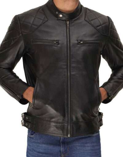 David Beckham Haig Club Event Leather Biker Jacket