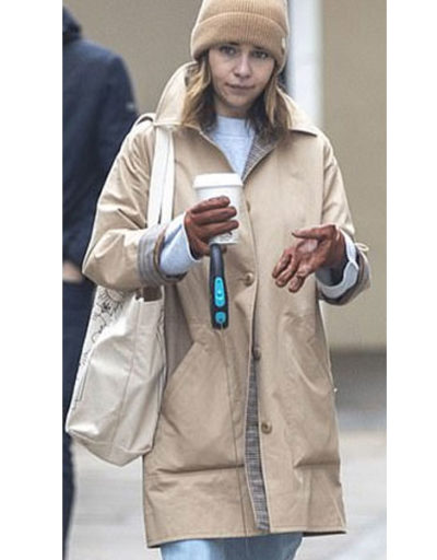 Emilia Clarke Trench Cotton Coat