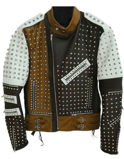 Funky Rider Studded Punk Retro Leather Jacket