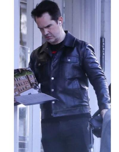 Jimmy Carr London leather Black Jacket