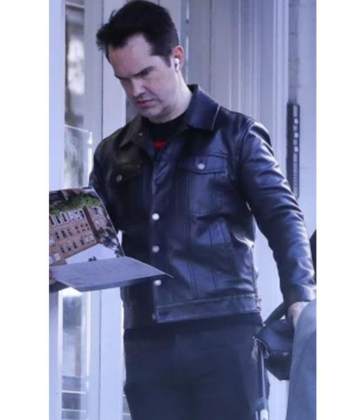 Jimmy Carr London leather Black Jacket