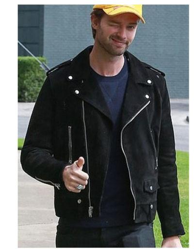 Patrick Schwarzenegger Rupert Suede Leather Jacket