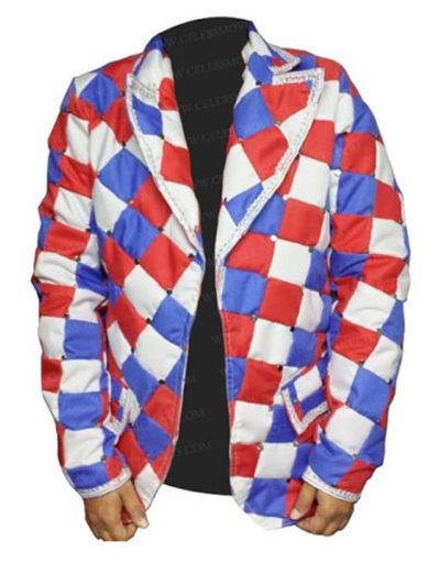 Rocketman Taron Egerton Checked Cotton Jacket