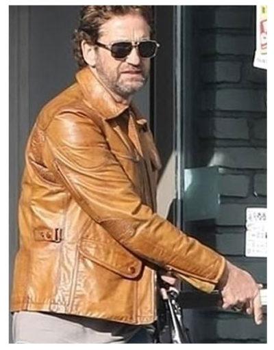 Signature Cognac Gerard Butler Leather Jacket