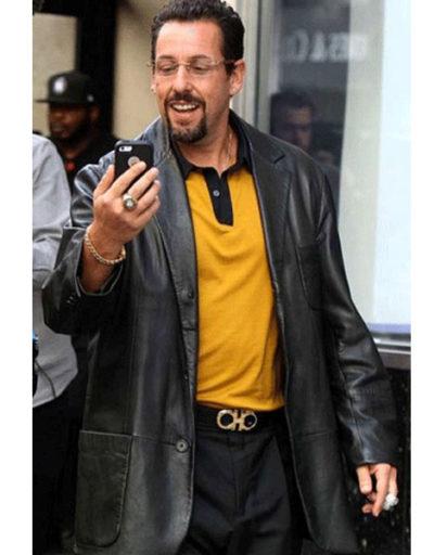 Adam Sandler Uncut Gems Black Leather Jacket