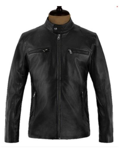 Avengers Endgame Chris Evans Black Leather Jacket