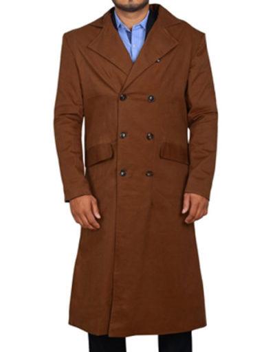 David Tennant 10th Doctor Double Breasted Wool Trench Coat