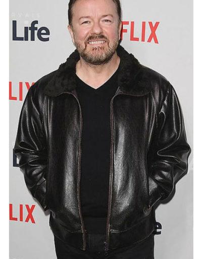 Ricky Gervais Netflix Leather Jacket