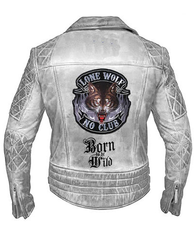 Cafe Racer Lone Wolf Motorcycle Leather Jacket