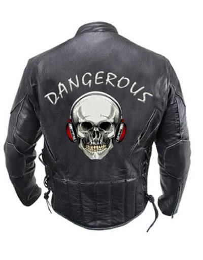 Dangerous Black Leather Motorcycle Jacket