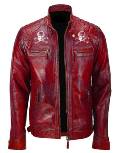 Devil Design Vintage Biker Leather Jacket